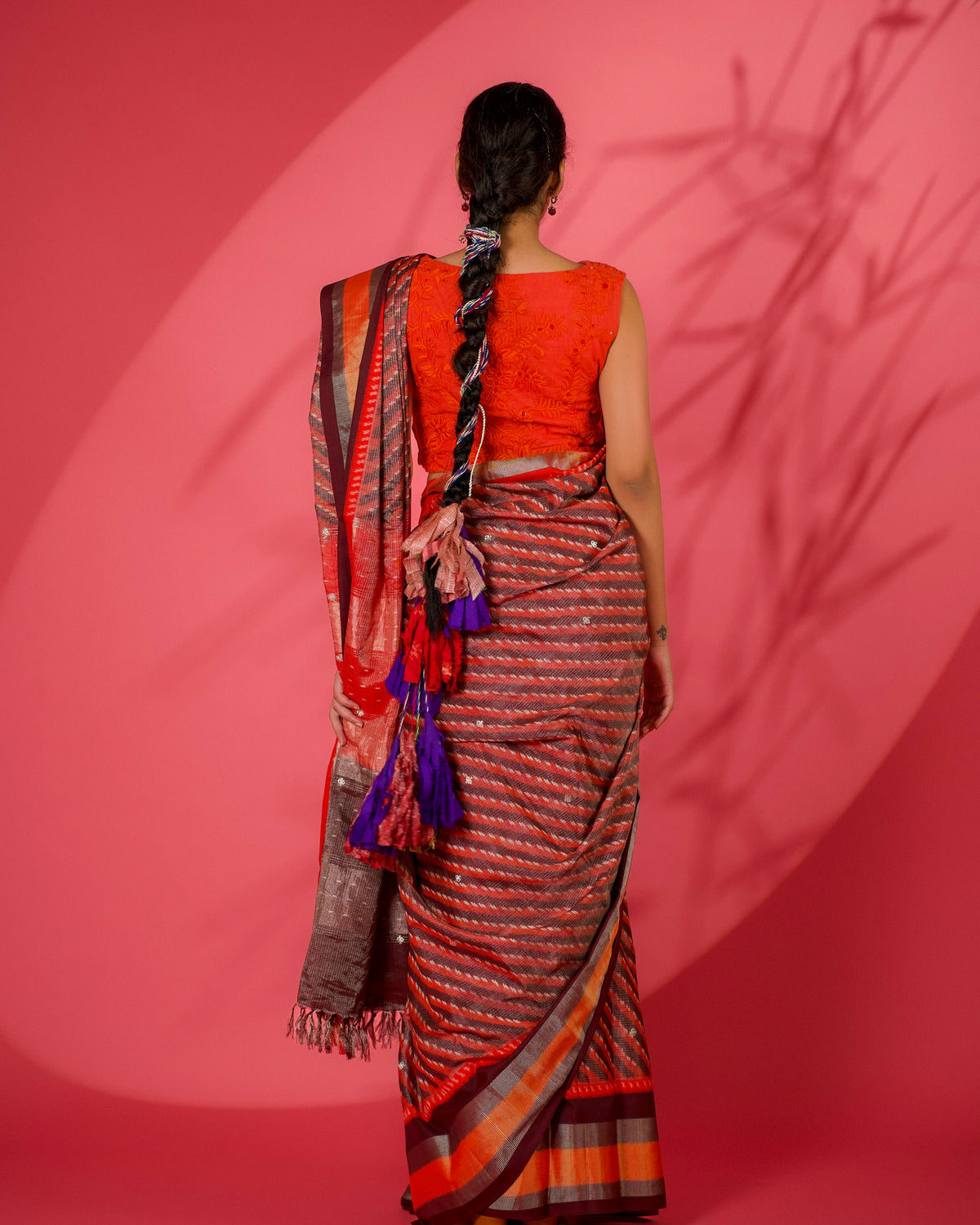 Anshumala Eri Silk Ikat Sari
