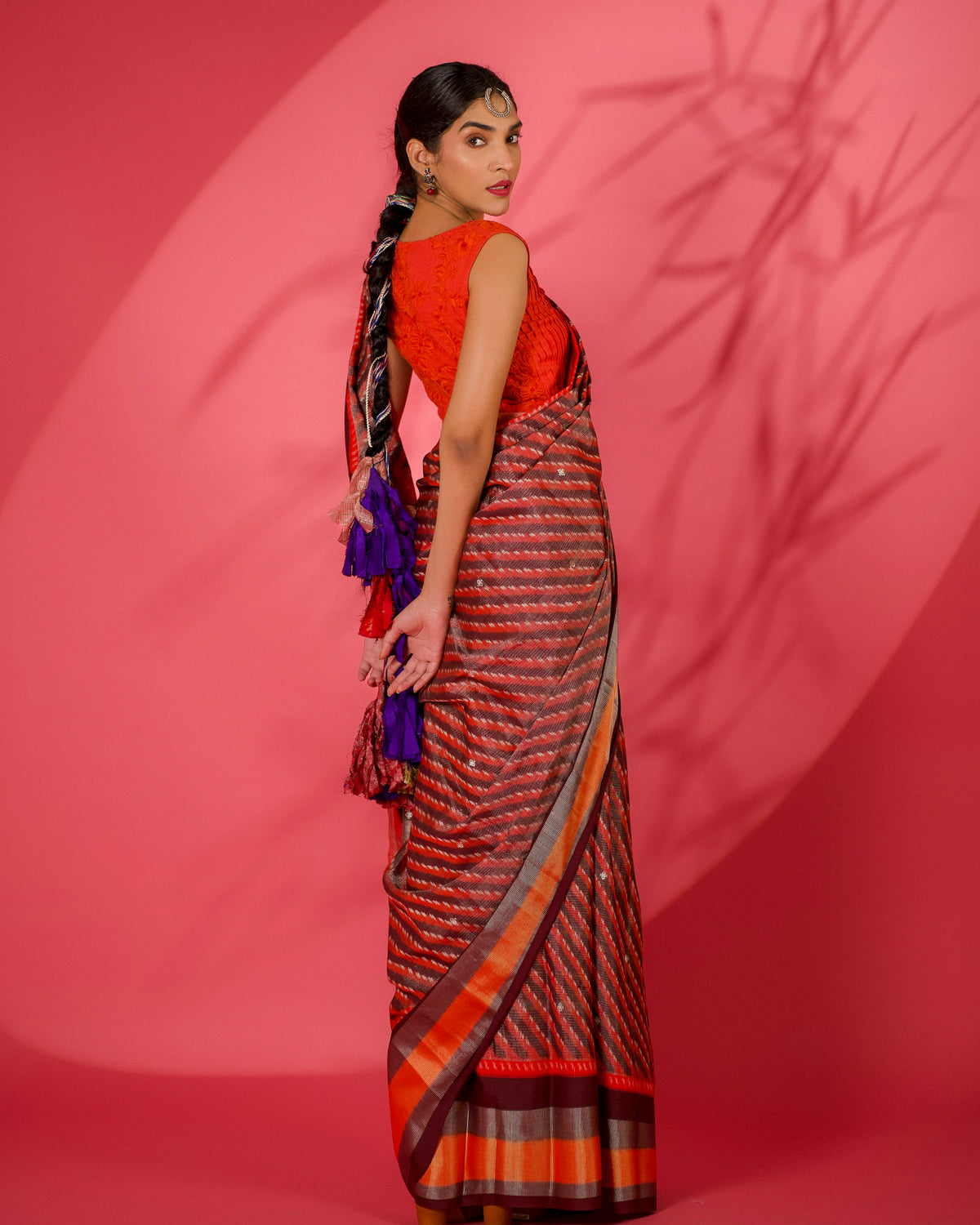 Anshumala Eri Silk Ikat Sari