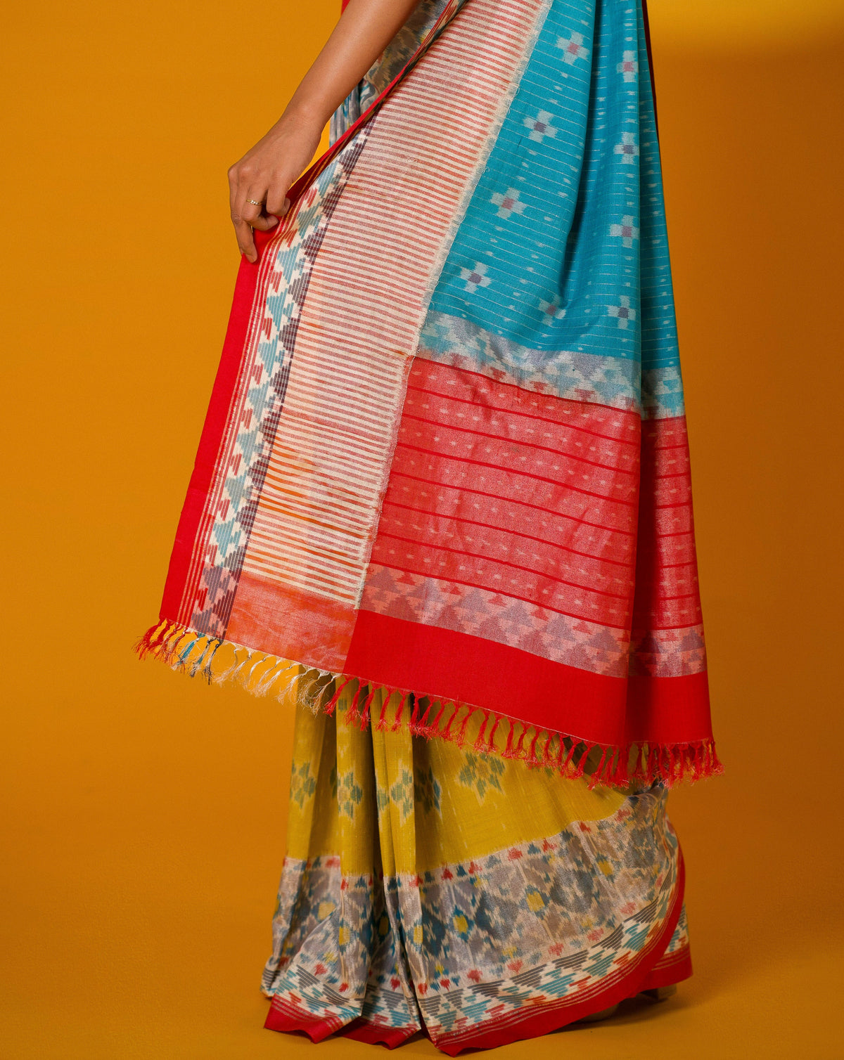 ALOKAA Ikat Eri Silk Saree